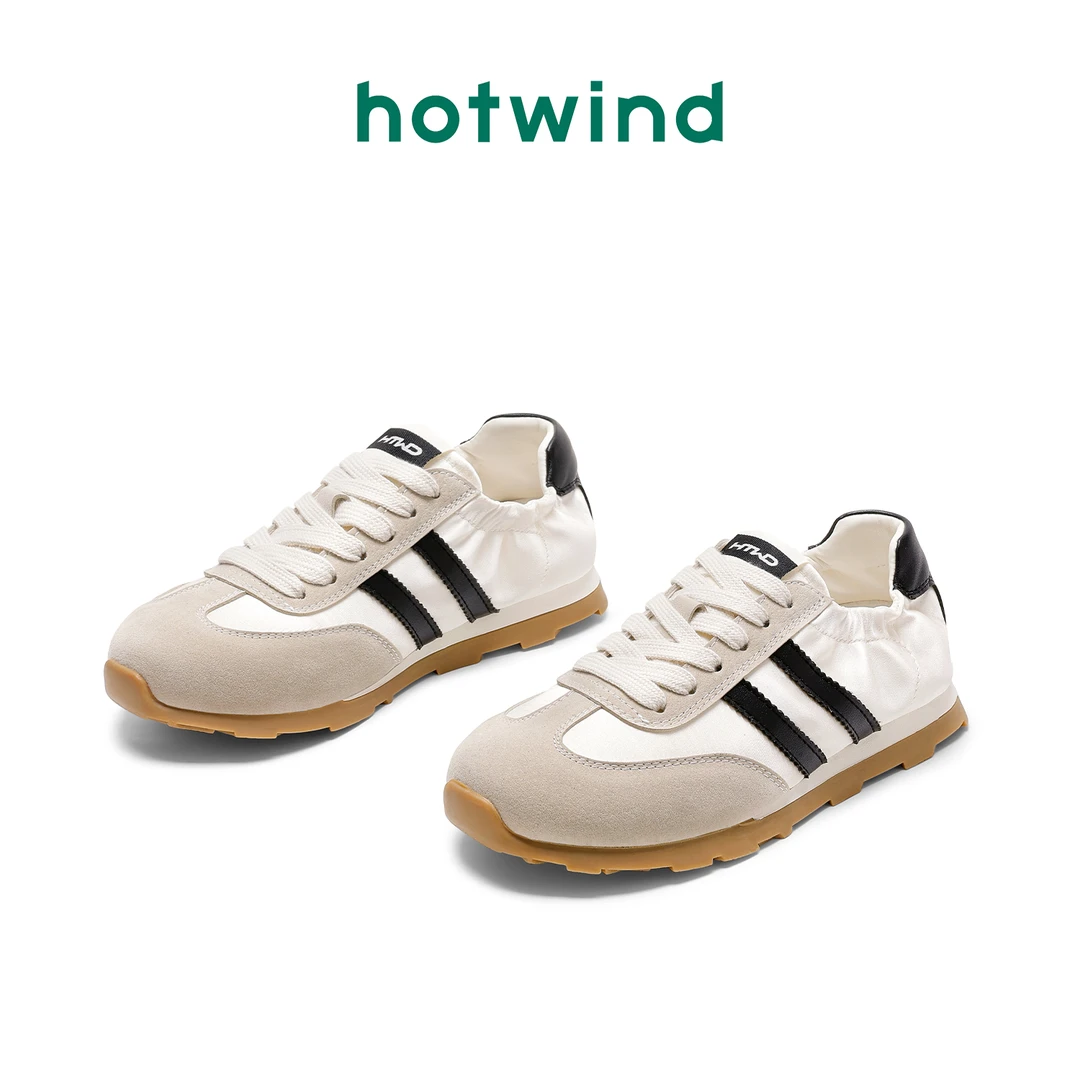 Hotwind热风德训鞋新款百搭透气小众厚底ins韩版拼色休闲鞋DF