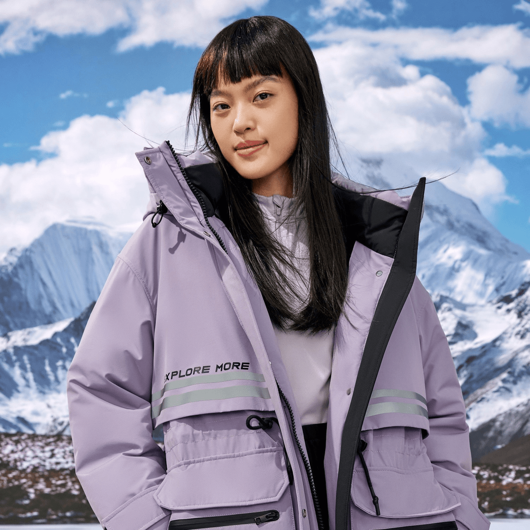 波司登时尚秋冬季新款休闲潮流百搭保暖女羽绒服中长款连帽运动