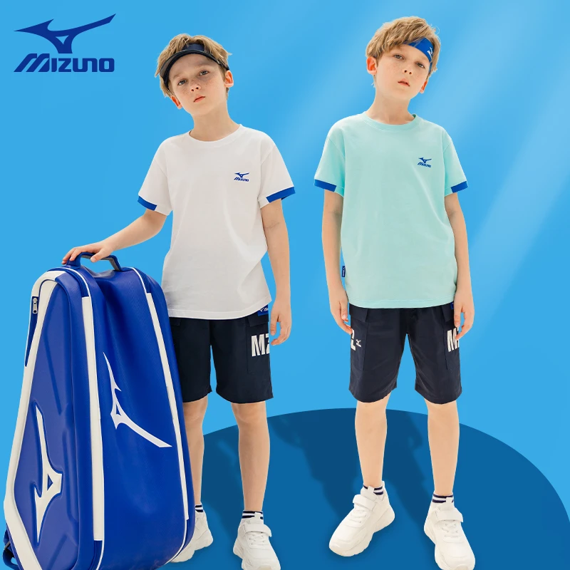 Mizuno/美津浓儿童夏季运动套装速干透气休闲男女童圆领T2101