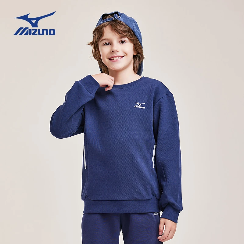 Mizuno/美津浓秋季儿童卫衣圆领日常休闲纯色气质高级WY24330075