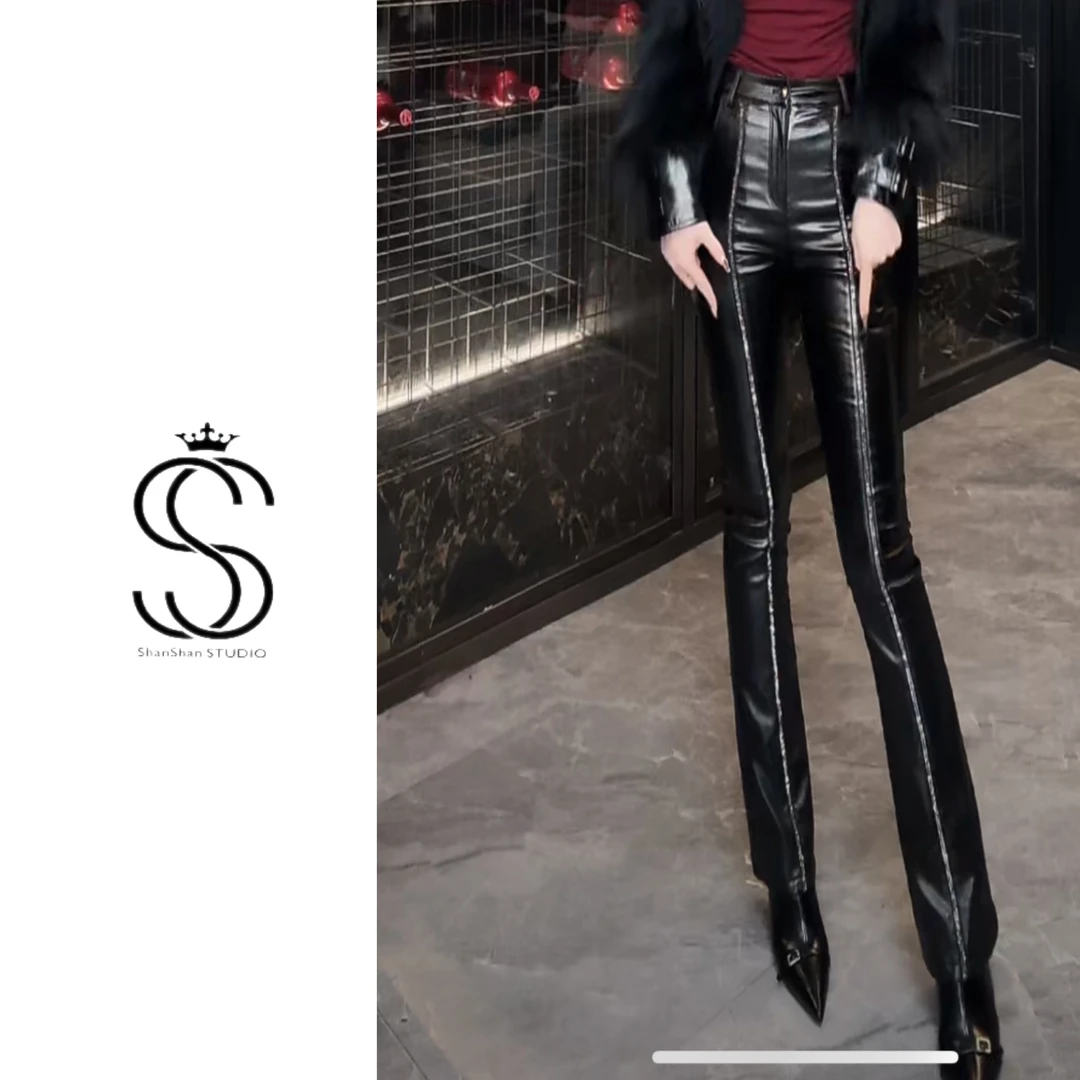 SS姗姗（人鱼裤）加绒直筒时尚休闲女士秋冬微喇设计师裤子21160639