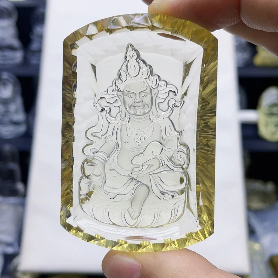 【闪购商品】水晶颈饰未镶嵌m****u巴西老矿千禧面黄财神