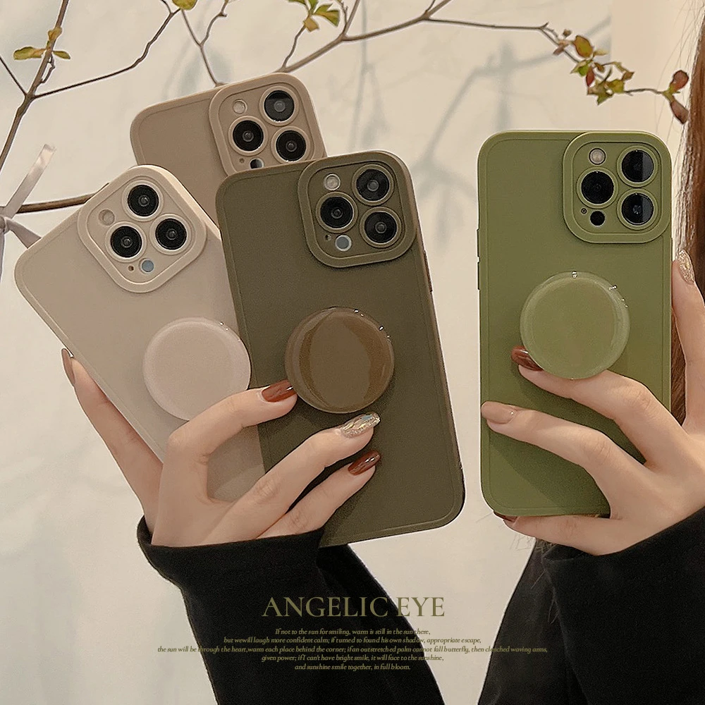 官官同学莫兰迪复古适用苹果14promax手机壳iphone13新款支架15套