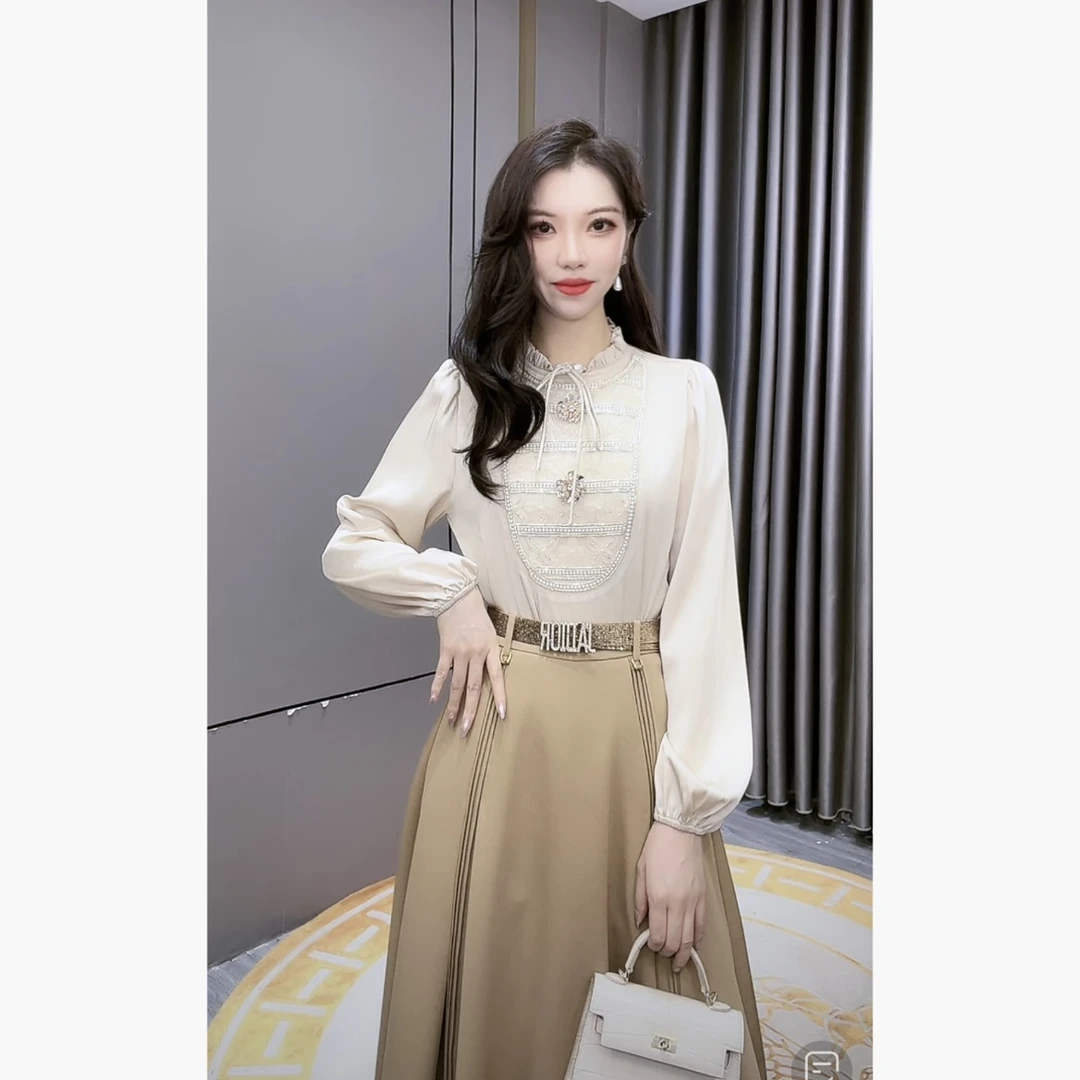 【芙娜妮轻奢】国内设计师品牌秋季新款时尚名媛轻奢套装女F23301