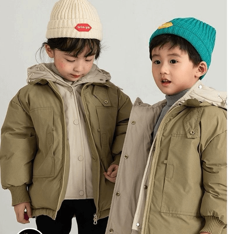 【咕噜】女童加厚三防棉服秋冬款保暖棉服外套新款2023男童假两件