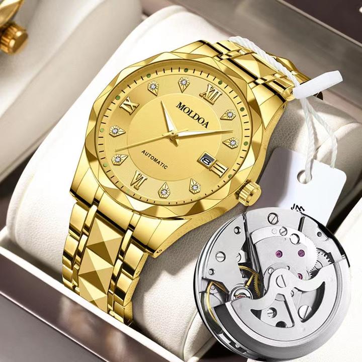 【日历款】✅全自动机芯✅男士手表防水金色百搭钢带全自动男表J