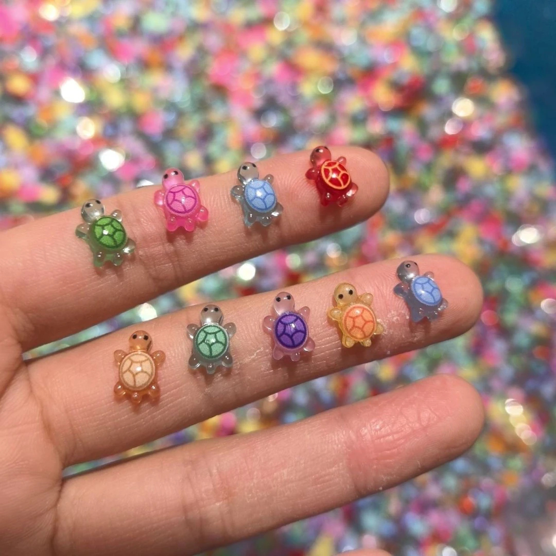 迷你卡通超级夜光小小乌龟玩具网红爆款配件摆件美甲树脂海龟可爱