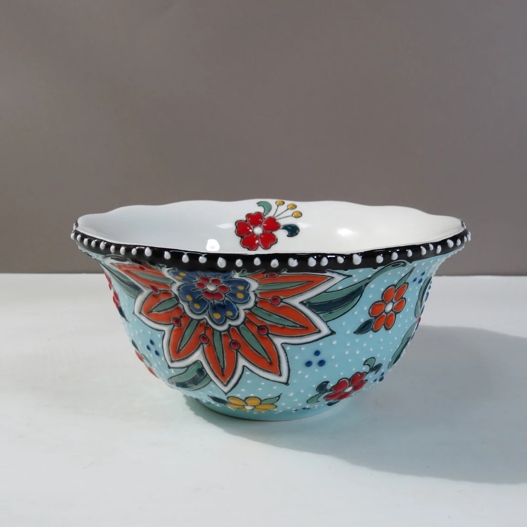 【古丽】15cm 浮雕面碗（拍一发二）土耳其瓷