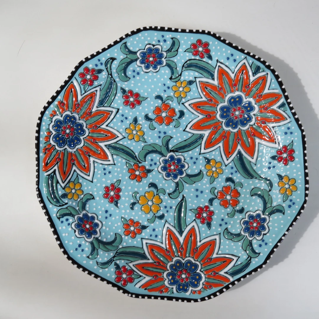 【古丽】25cm 浮雕牛排盘（粉丝团拍一发二）土耳其瓷