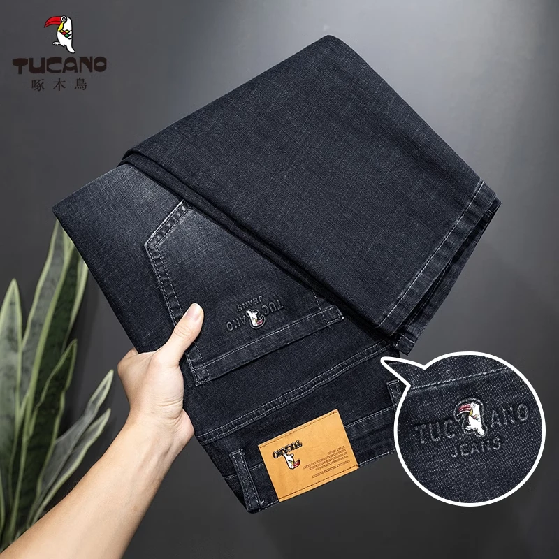 啄木鸟牛仔裤男2024秋季新款宽松直筒潮流百搭休闲弹力大码长裤子