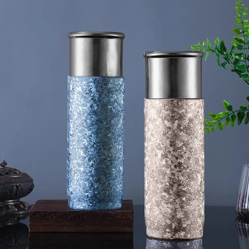 纯钛磁吸保温杯双层钛养生杯男女高颜值便携带滤网焖泡茶水杯礼品