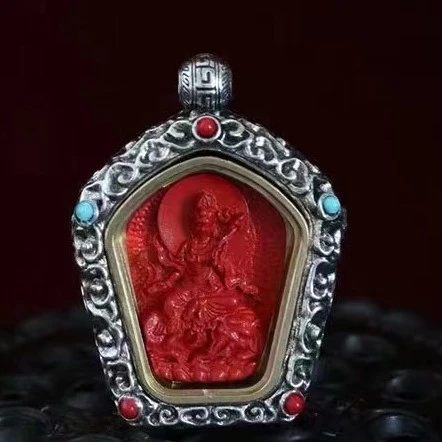 铜珐琅吊坠 普贤菩萨（龙蛇）吊坠