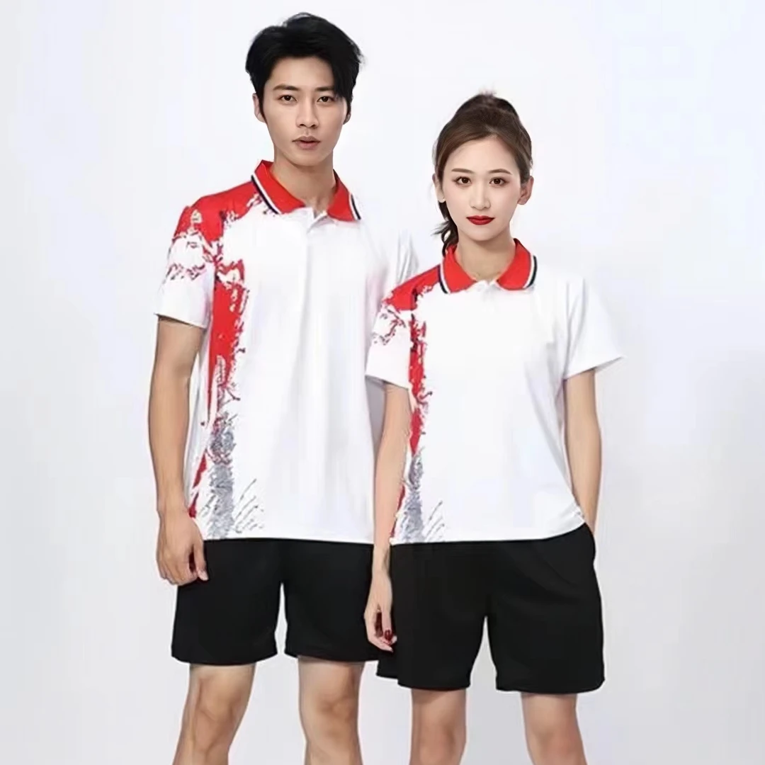2024羽毛球服套装夏季男女po领专业级乒乓球服大赛服翻领透气速干