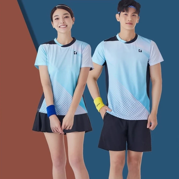 2025款羽毛球运动套装夏季透气吸汗速干男女显瘦大赛服专业球衣