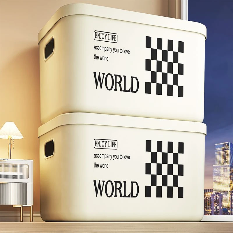 置物盒桌面零食杂物收纳家用整理筐网红储物盒宿舍收纳盒桌面收纳