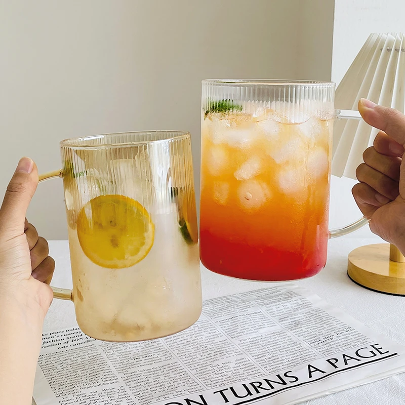 玻璃杯1000ml大容量咖啡杯高颜值简约牛奶果汁杯耐高温泡茶杯水杯