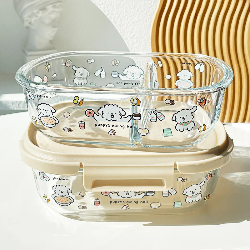 玻璃饭盒可微波炉加热专用碗上班族保温便当盒带饭餐盒食品保鲜盒