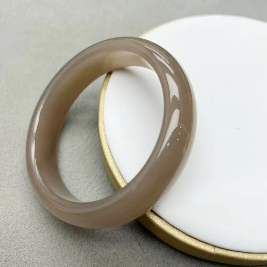 精美和田烟紫色正圈镯平安镯