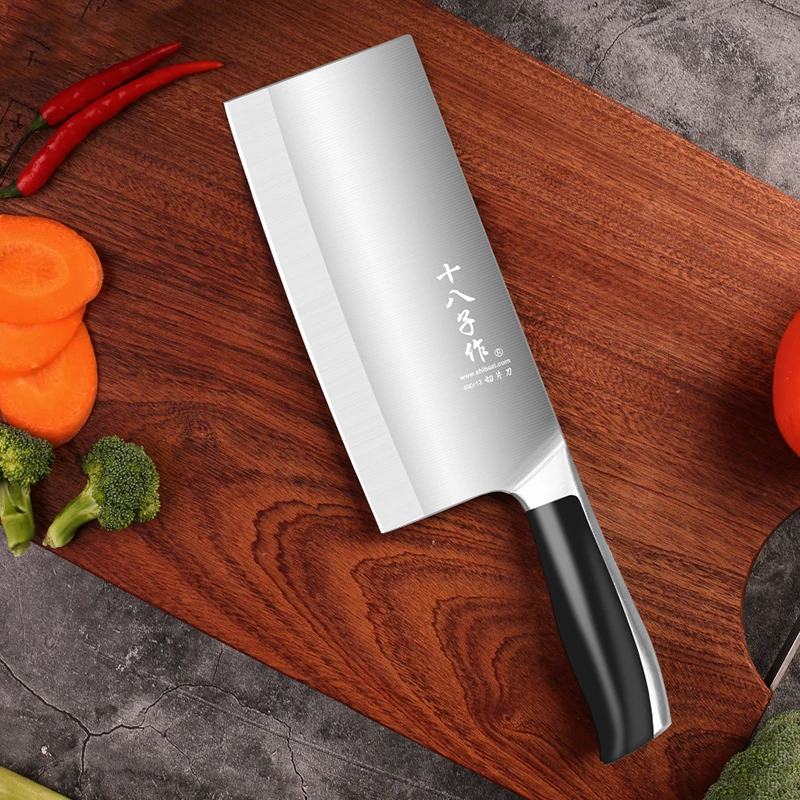 【 双面深V切片刀】十八子作菜刀家用厨房切片刀切丝切菜刀阳江刀具