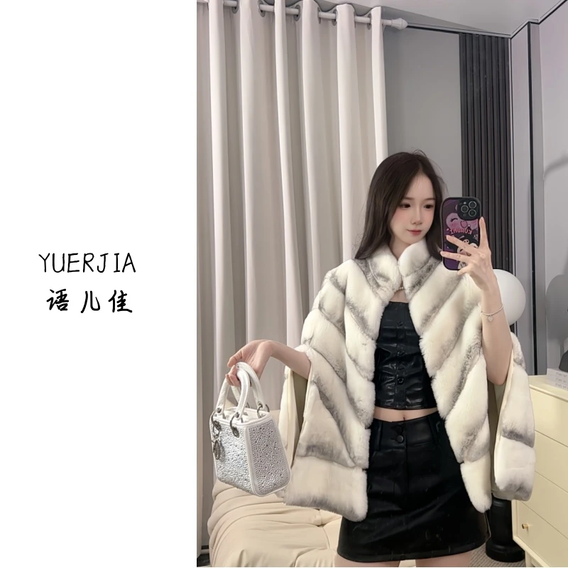 语儿佳【小周专属】“财阀千金”YUERJIA獭兔毛斗篷皮草外套