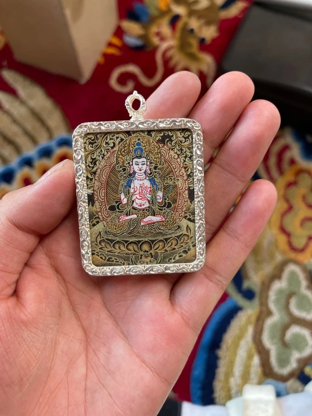 热贡手绘黄财神唐卡4*5彩唐周