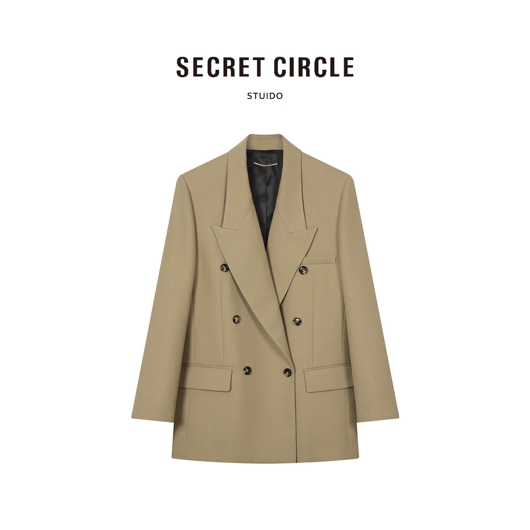 【薛懒懒】气质西服双排优雅通勤风西装外套19271