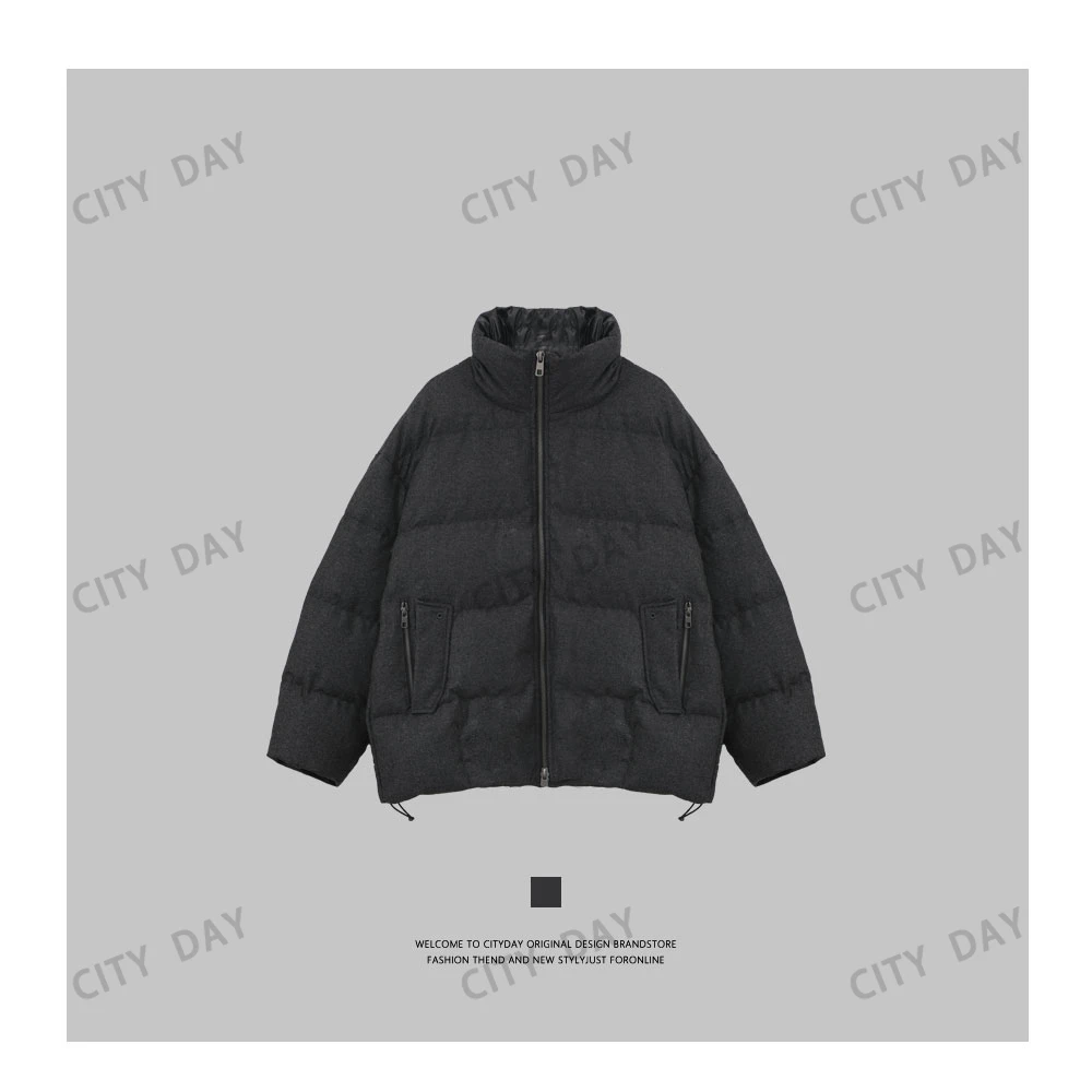 CityDay【楠哥】极寒系列 凝光漆面内衬精纺羊毛羽绒外套7703