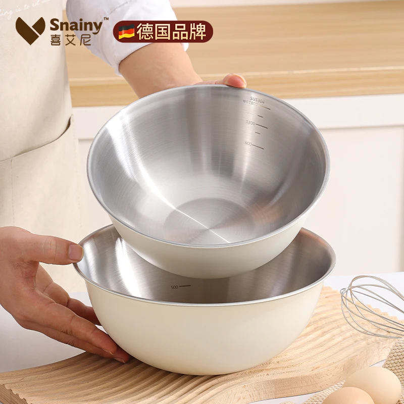 316不锈钢碗食品级水果沙拉碗家用拌菜拌饭冷面碗厨房料理打蛋碗