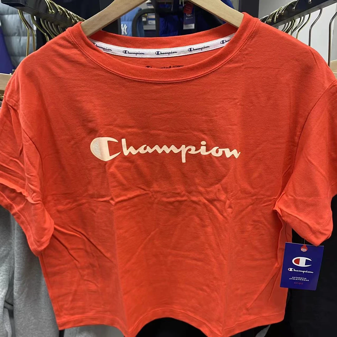 Champion/冠军 海外版女款经典大标休闲短款T恤W5950G550757