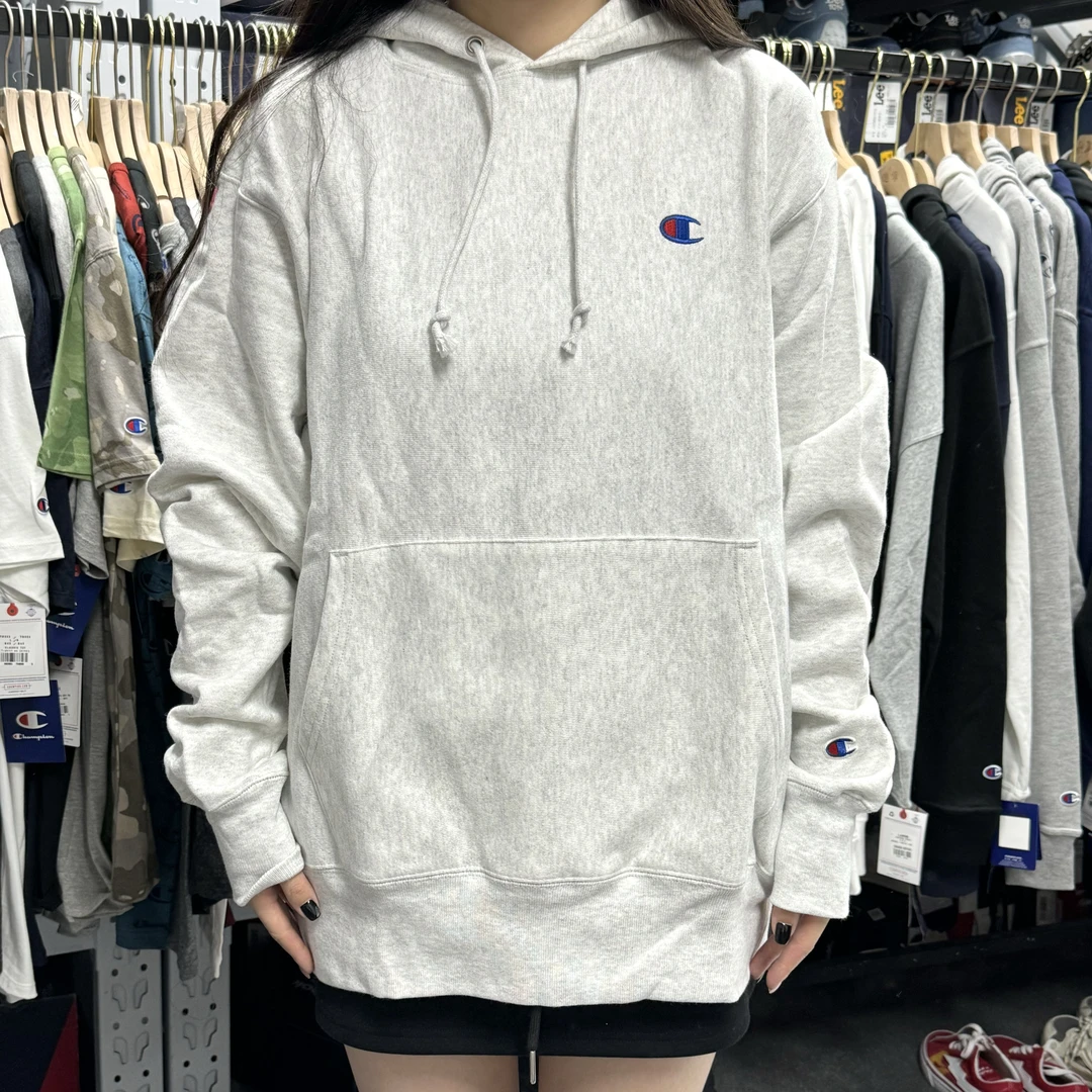 Champion/冠军 海外版纯色宽松标志加绒连帽卫衣 GF510Y06145-2UC