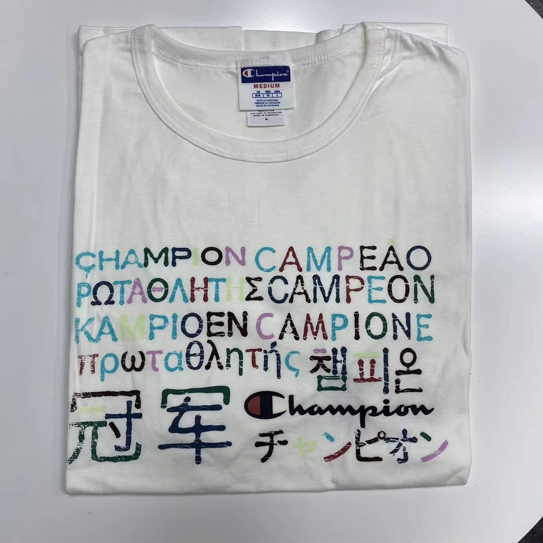 CHAMPION冠军 印花时尚设计款圆领T恤 GT23H586EFA-031