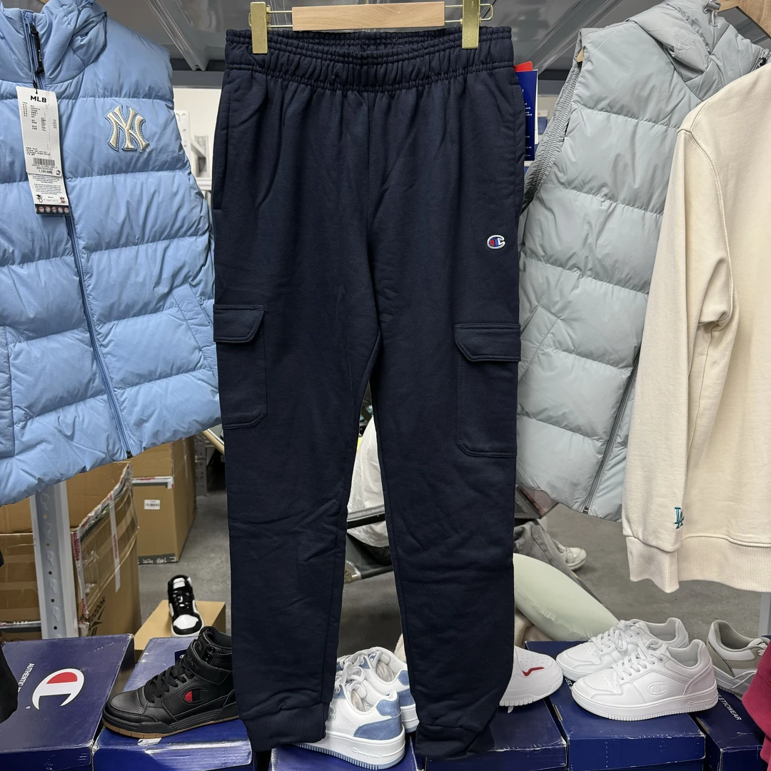 CHAMPION/冠军 海外版藏青色加绒加厚束脚卫裤 P59387549314-31