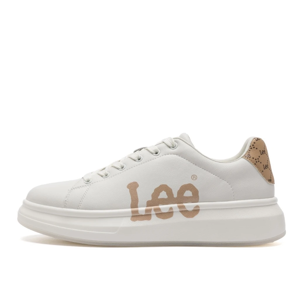 Lee时尚百搭经典低帮晕染大标厚底潮流小白鞋L242UB336006