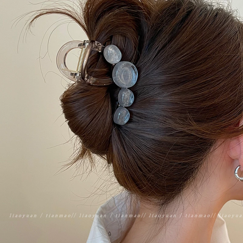 超清爽气质新款夏季盘发抓夹大号后脑勺鲨鱼夹