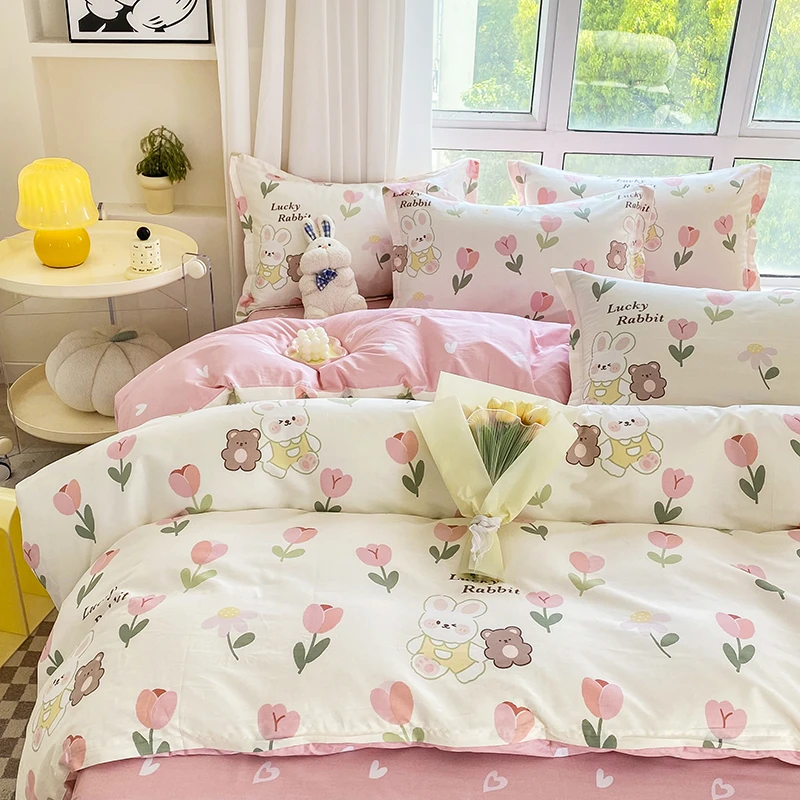 春秋故事卡通纯棉被套单件单人学生宿舍100全棉斜纹被罩1.5米