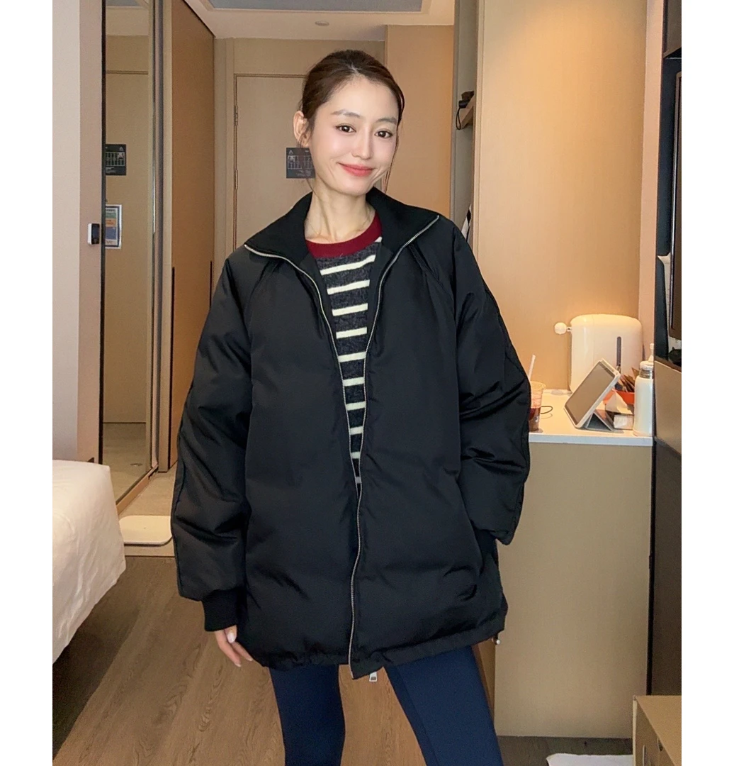 【1.11专场】245042高品质百搭加厚翻领羽绒服服2024秋冬保暖外套