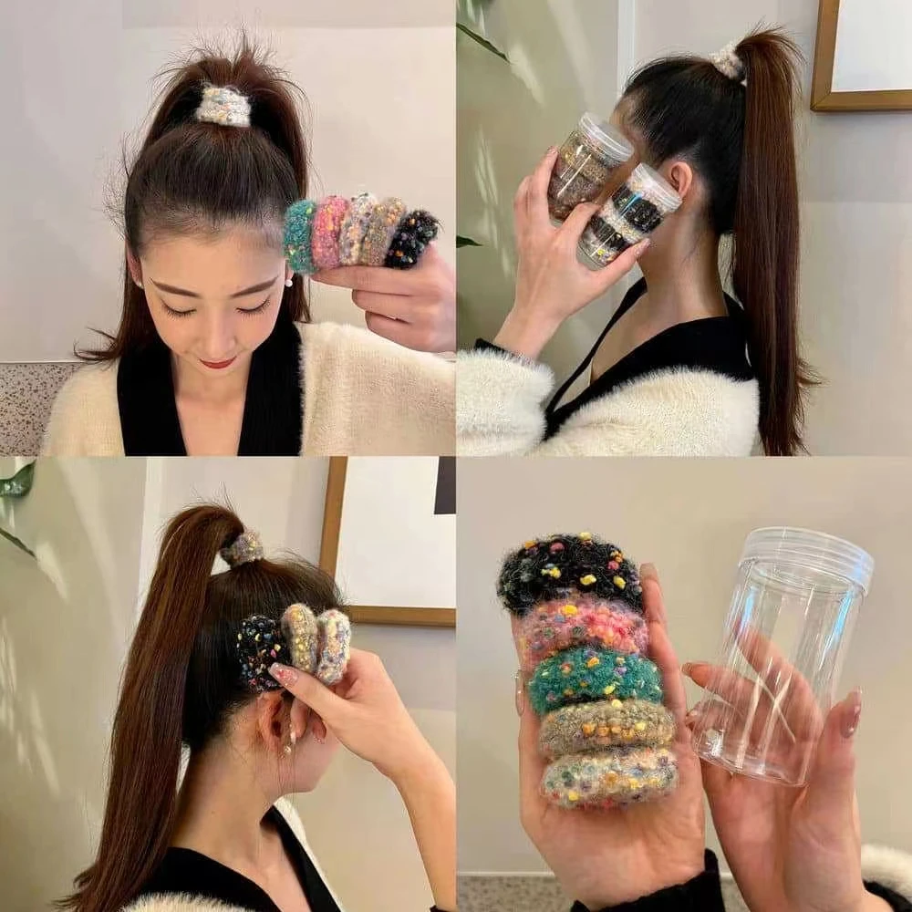 秋冬彩色新品人气发圈发饰日韩风气质简约扎头发皮筋加粗头绳头饰