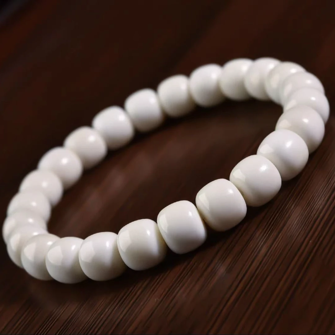 天然小白玉菩提手串原生态高密菩提子精工老料绕指柔男女同款