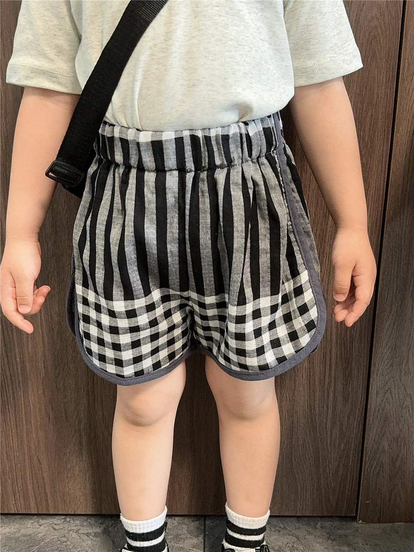 【熙熙TY】韩版童装洋气儿童夏装裤子宝宝格子裤夏季女童短裤外穿薄