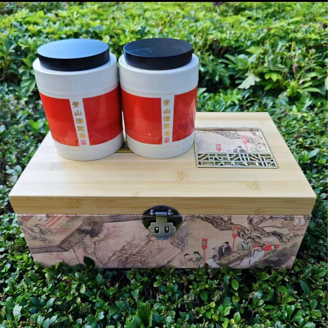 竹盒木纹唐宴双瓷凤凰单枞茶礼高端礼盒年货节伴手礼