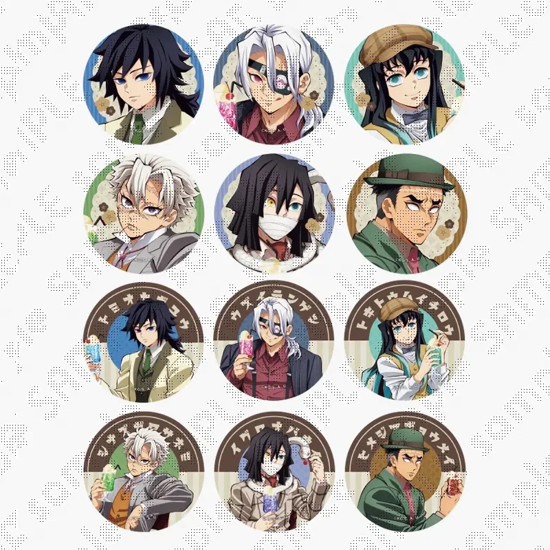 鬼灭之刃 2024AGF场贩 Q-pot/茶歇喝茶吧唧徽章透卡拍立得