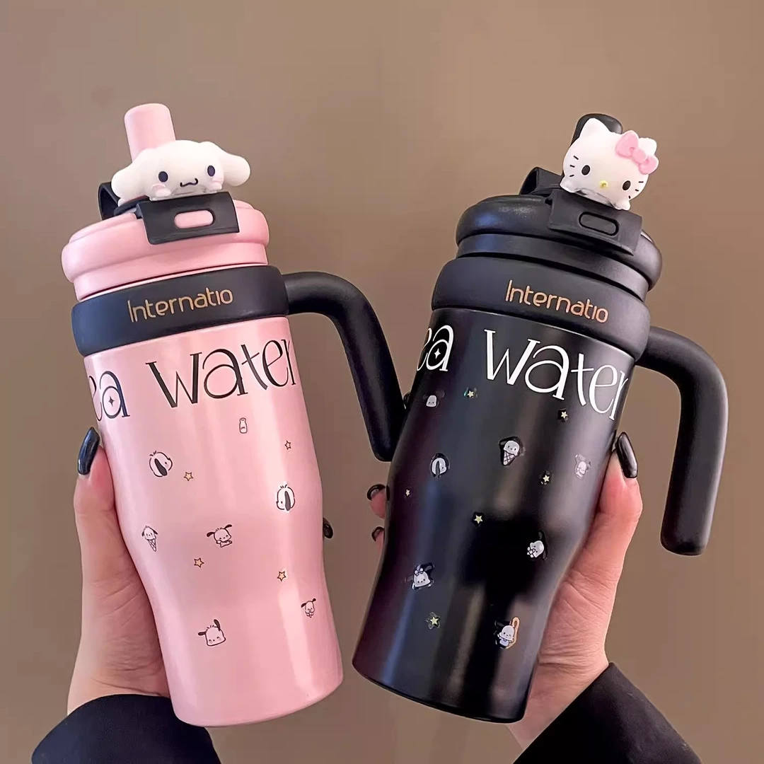 大容量女生保温杯便携轻奢可爱水杯巨无霸学生上学办公杯子保温杯