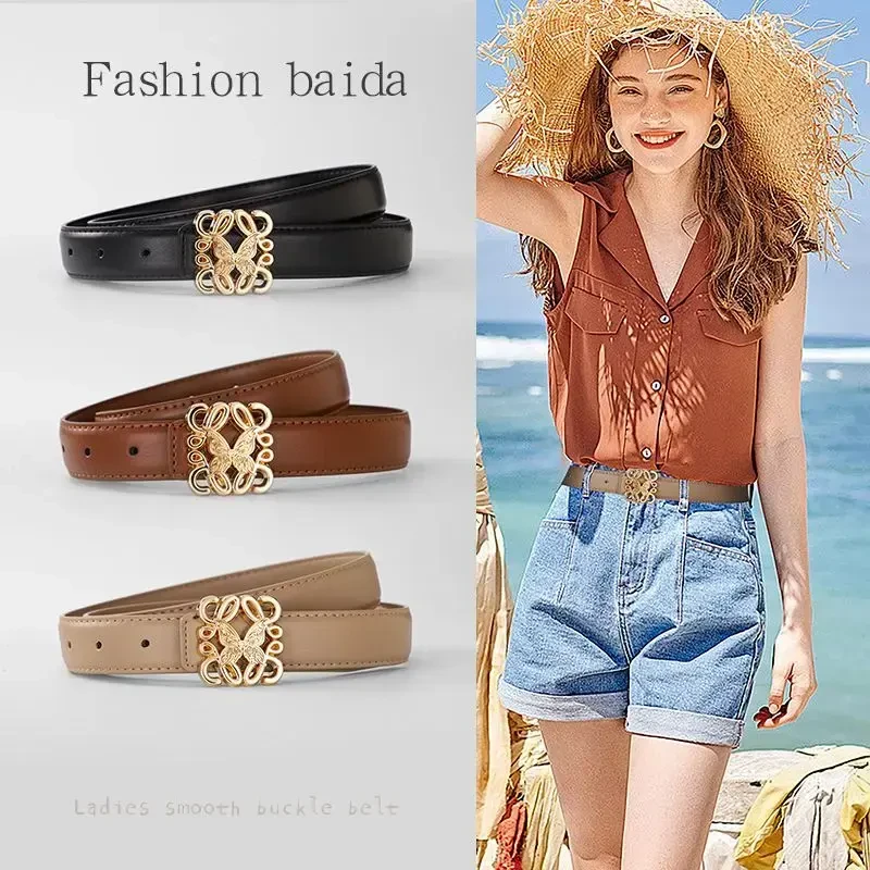 CKRUSK新款女士皮带时尚装饰百搭休闲韩版ins高级潮流牛仔裤带