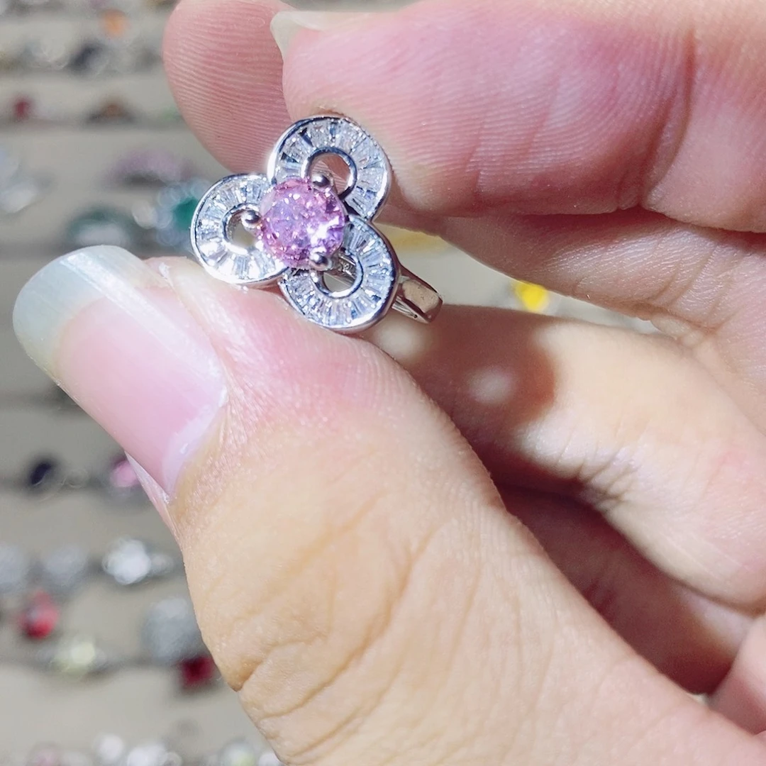 【闪购商品】绿水晶戒指银S925镶嵌