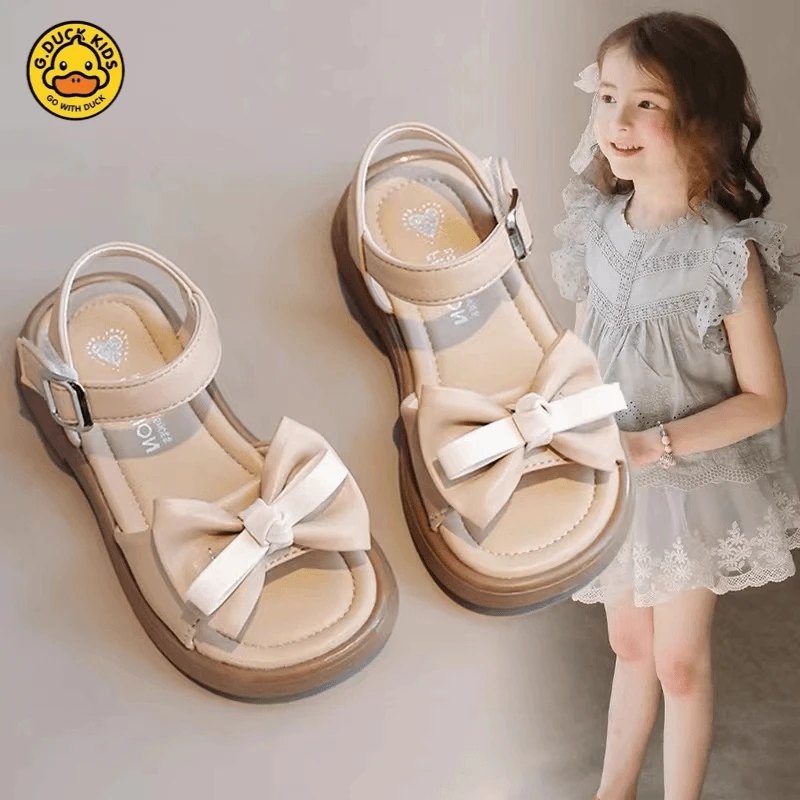 G.DUCK小黄鸭女童凉鞋2025夏季儿童爆款中大童女孩软底公主沙滩鞋