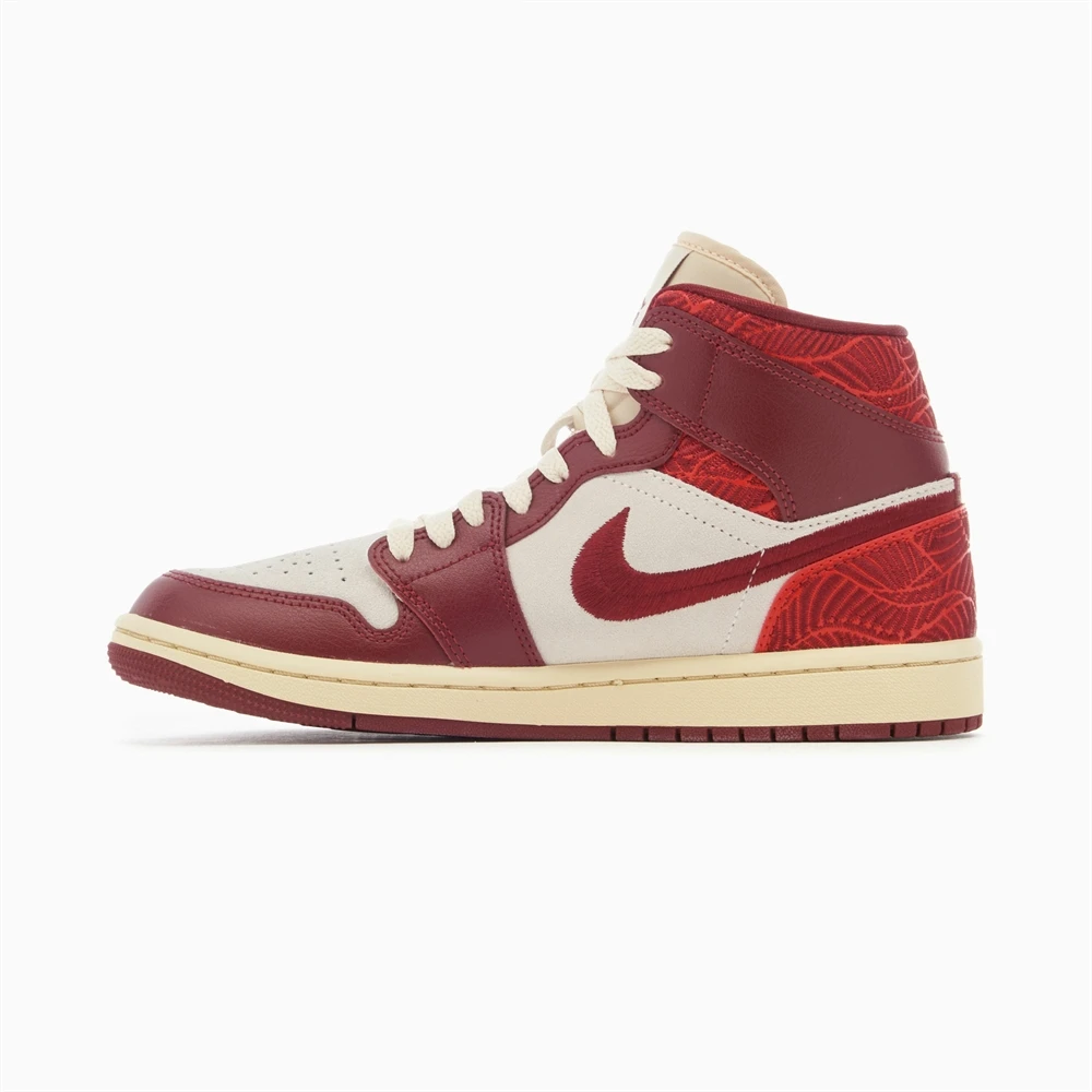 Air Jordan 1 Mid SE AJ1 红白色花卉中帮休闲女篮球鞋DZ2820-601