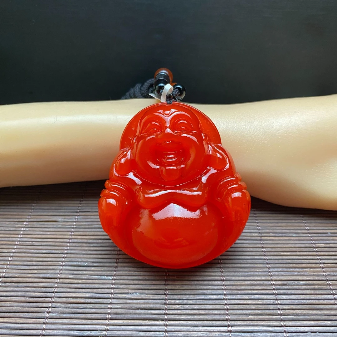 57号【粉丝福利】特色手工艺冰红大弥勒佛吊坠