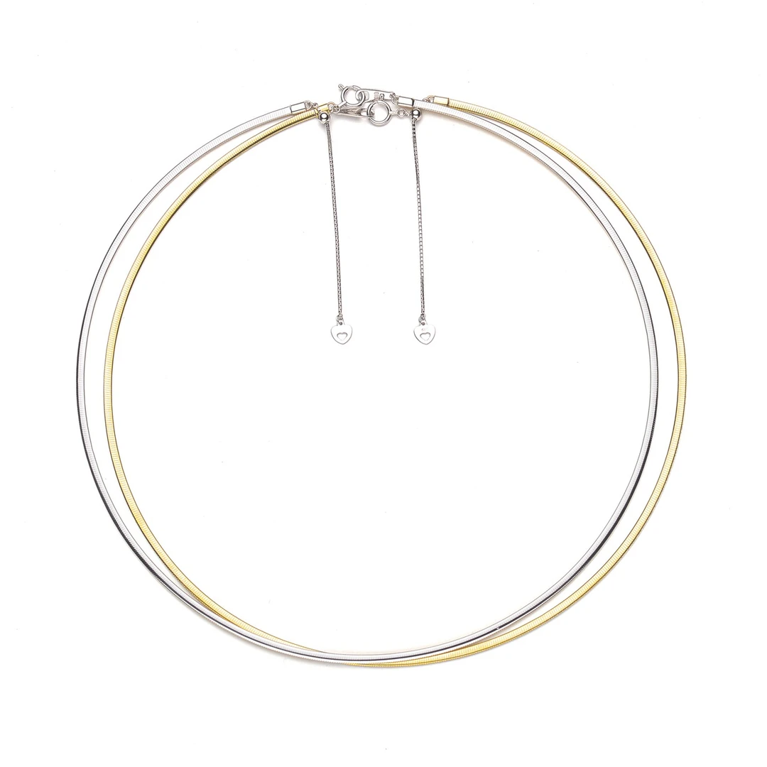 18K金精工双面双色项圈可调节进口工艺 多样性发货发其一欧美气质