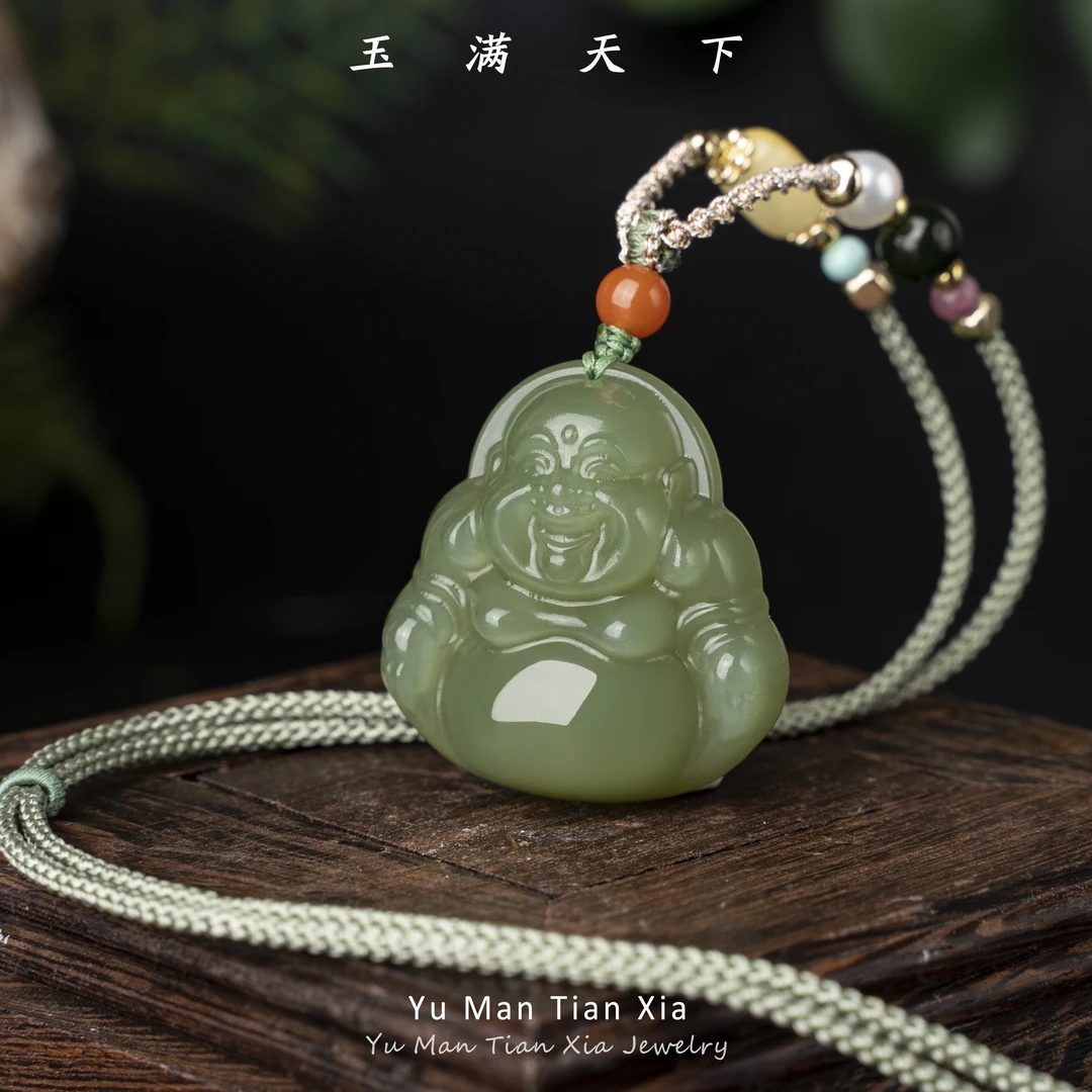玉满天下【童童专属】 冰湖水绿大肚弥勒佛佛公和田玉材质