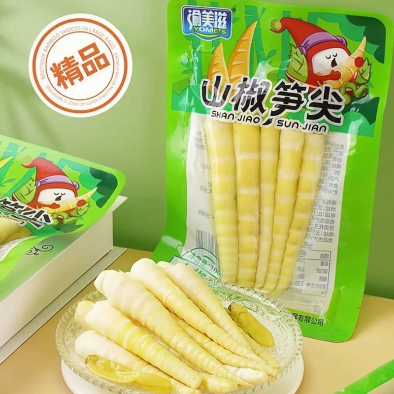 渝美滋山椒笋尖脆笋山椒味100g泡椒竹笋干笋酸笋袋装新鲜包邮零食